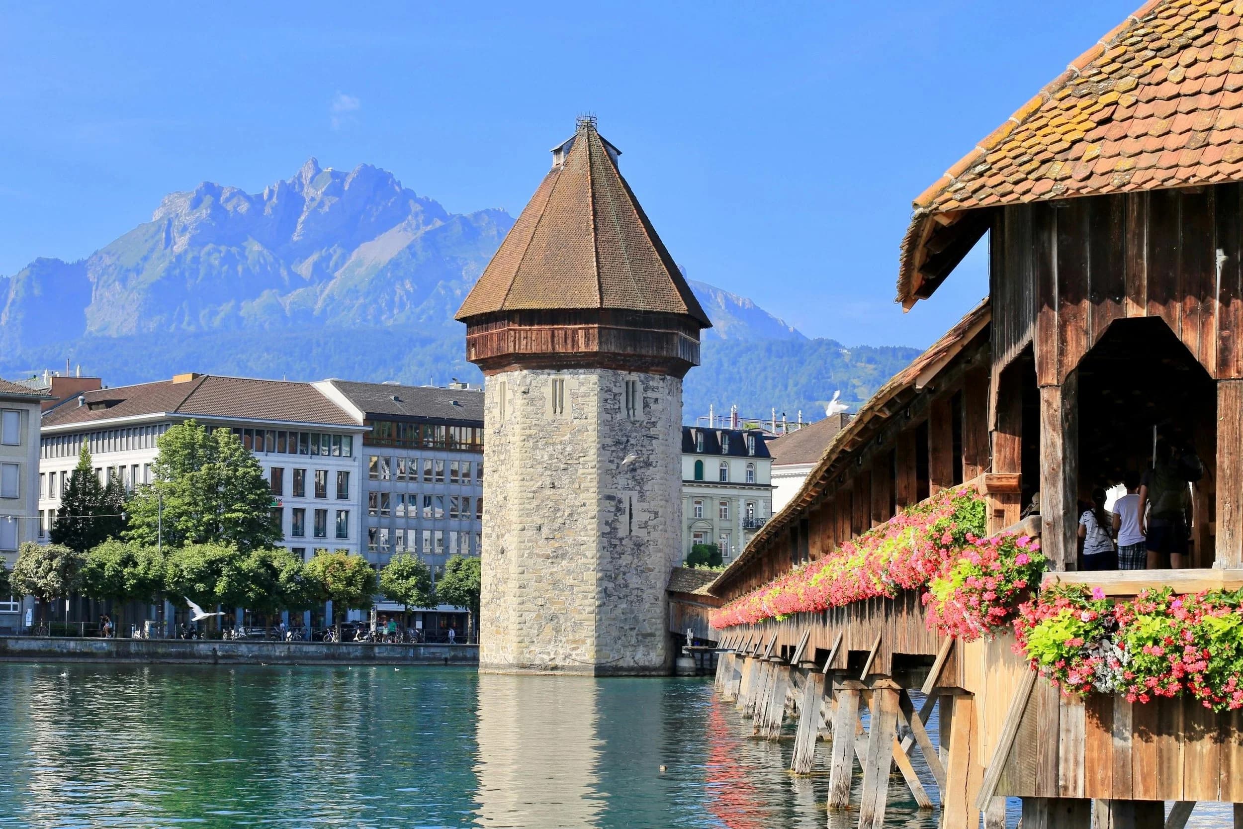 Kapellbrücke wooden bridge in Lucerne