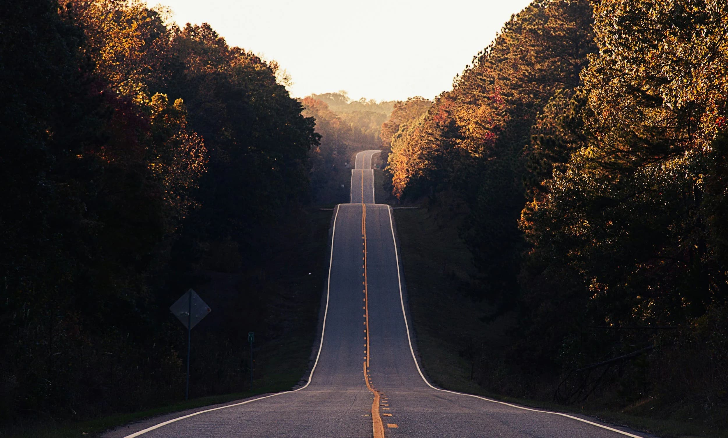 Open road across the countryside